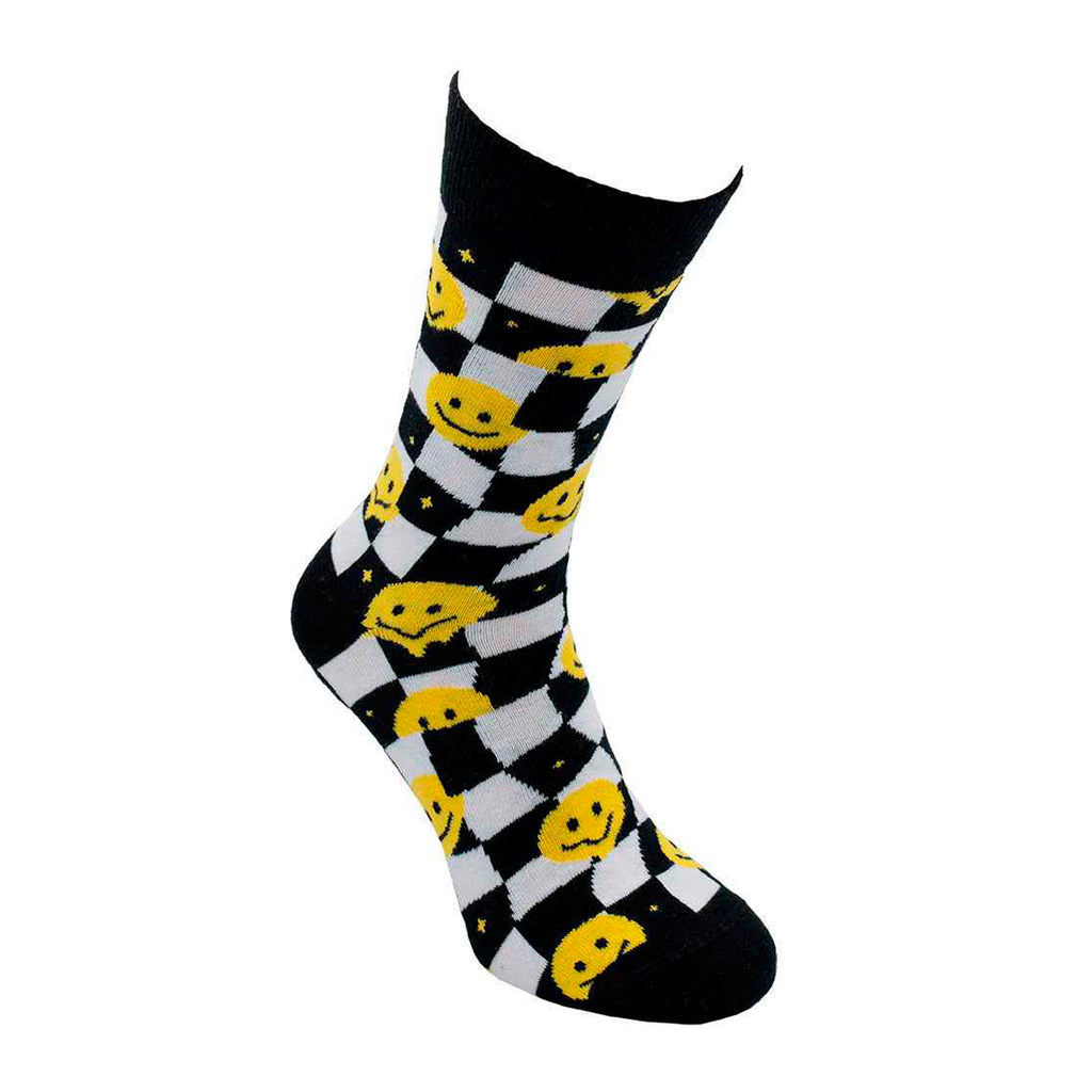 Black & White Smiley Sock