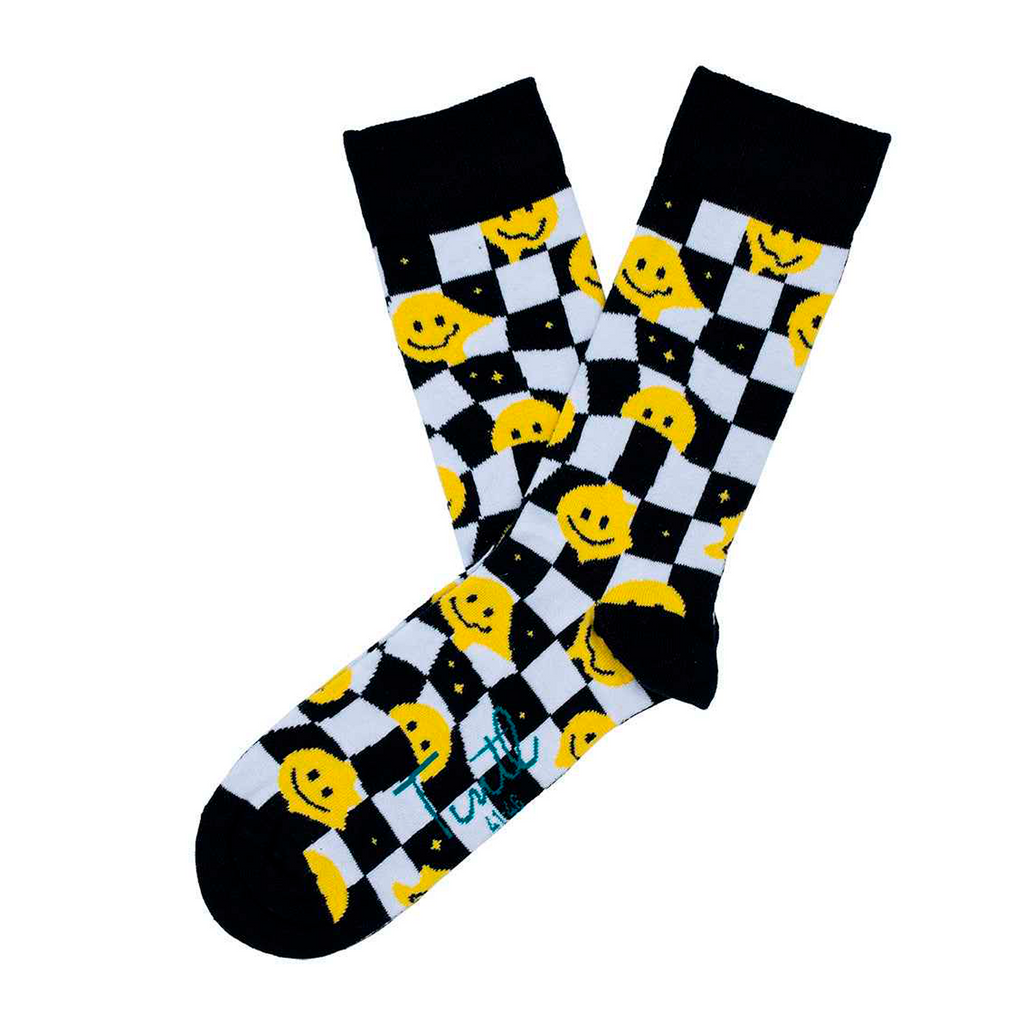 Black & White Smiley Sock