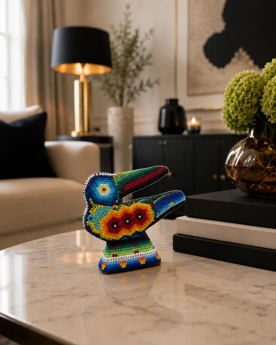Pelicano Huichol de Nayarit - Artesanía Mexicana Hecha a Mano