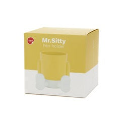 Portalápices Mr.Sitty amarillo/blanco