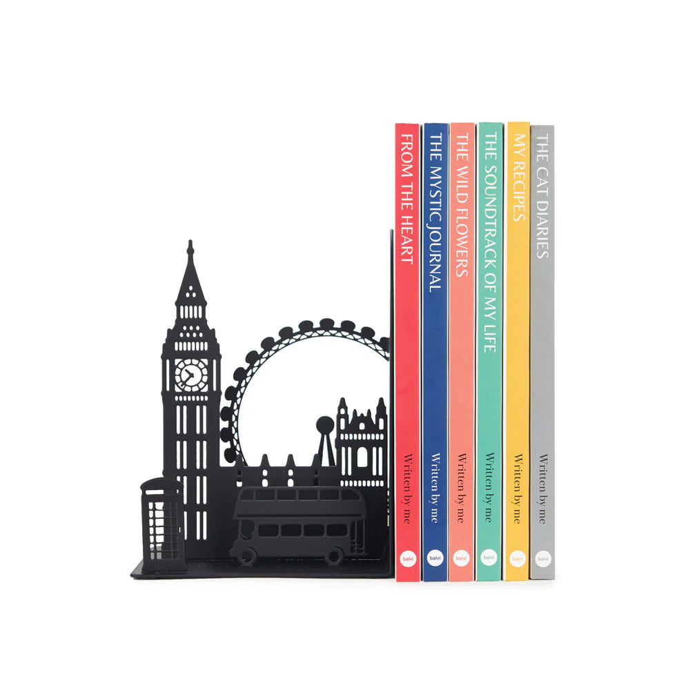 Sujeta libros diseño  Londres - Metal