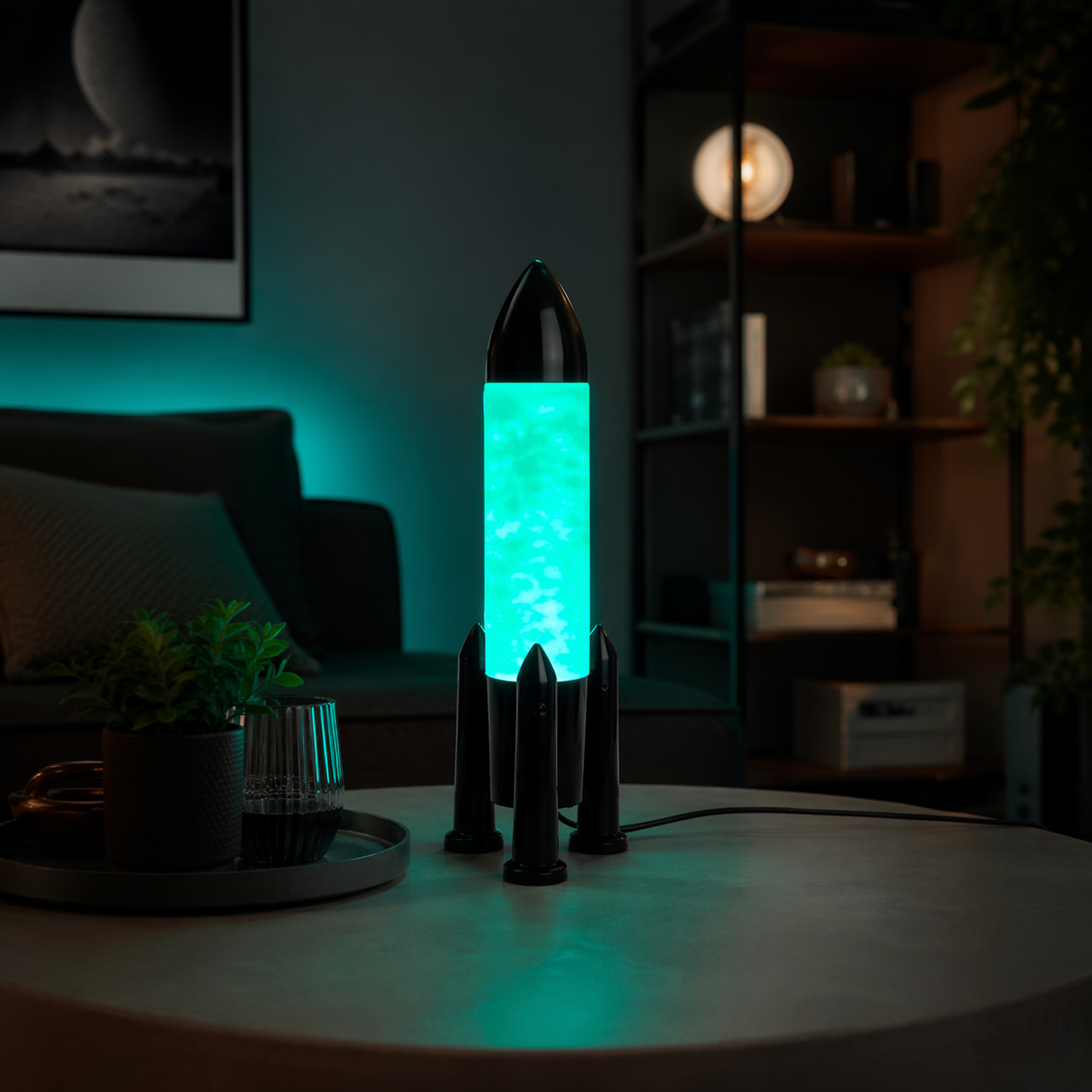 Lámpara Rocket negro LED cable USB